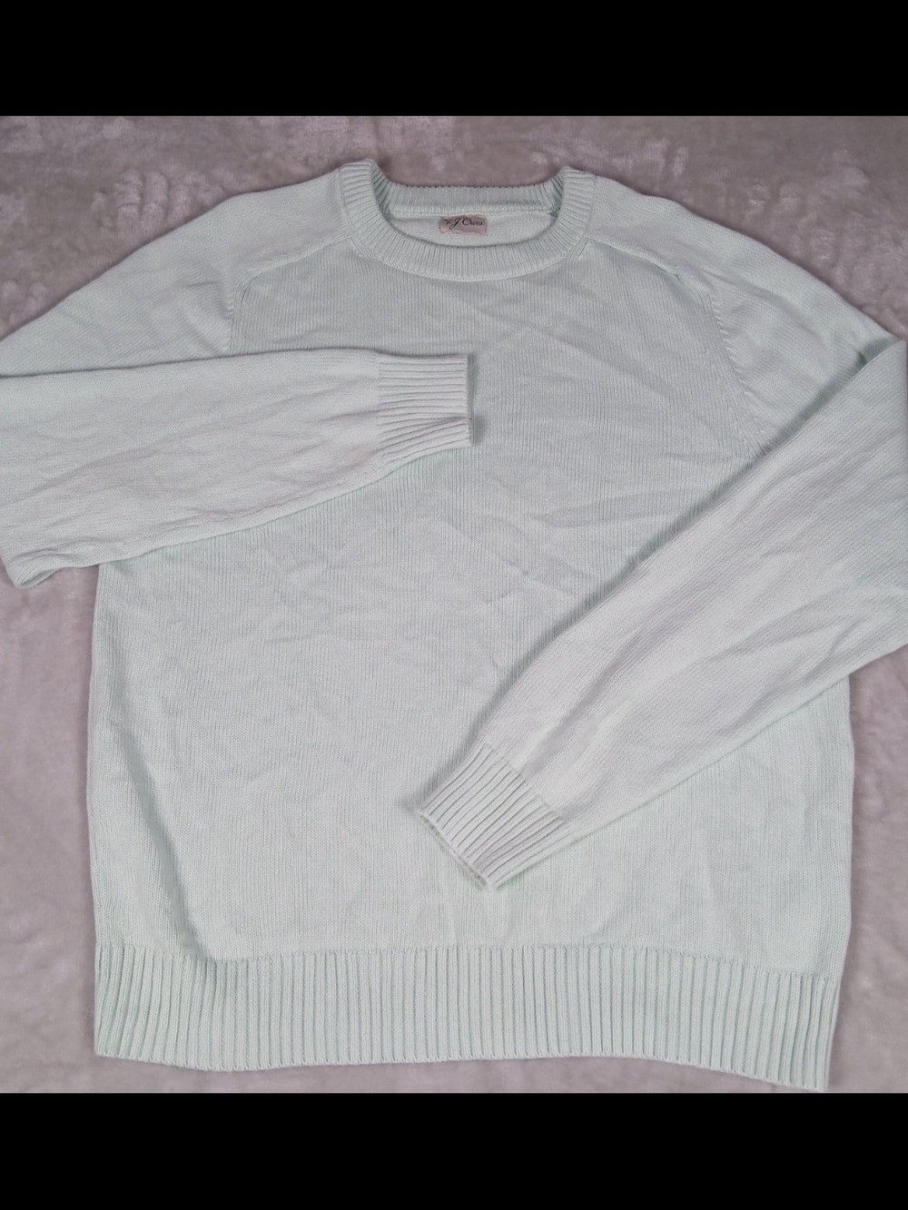 J. Crew Heritage Cotton Crewneck Sweater Men's L Knit Pullover Mint Green